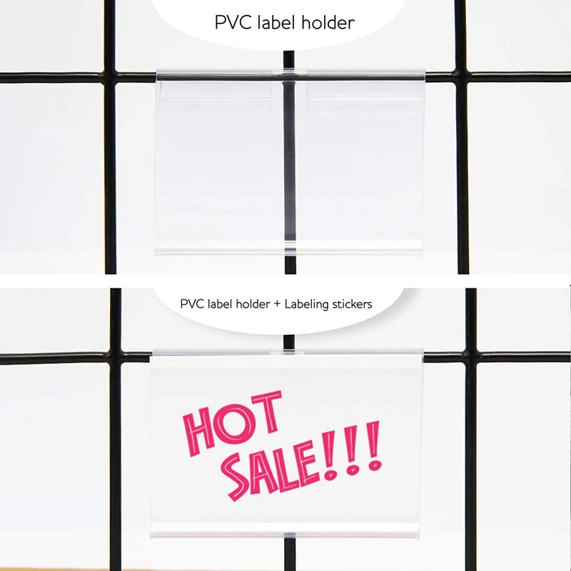 500Pcs Clear Plastic Label Holder Price Tag, Shelf Label Clip Removable Label Holder For Storage Bins Basket Labels