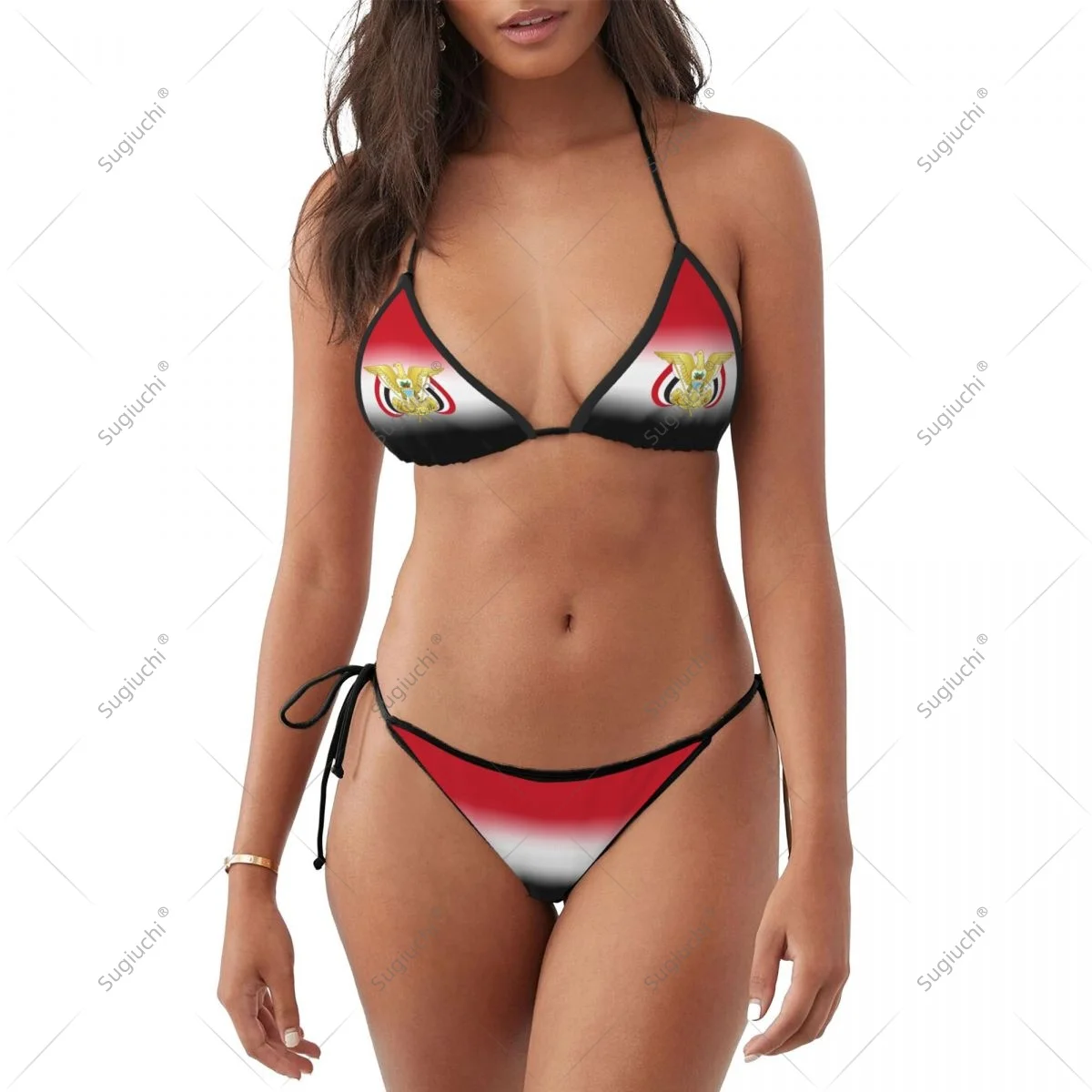 

Women Girls Bikini Yemen Flag Swimsuit Sets Three Point Beachwear Swimming Bathing Beach Party Suits Sexy Mujer