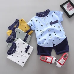 Boys' shirt suit 0-4-year-old Summer Boys' cotton shirt + pants 2-piece set kids clothes boys  kids clothes  baby boy clothes