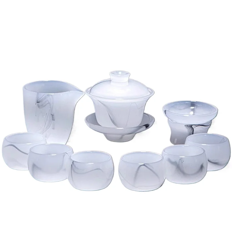 

Glazed tea set, light luxury Kung Fu teacup, home travel atmosphere tea gift