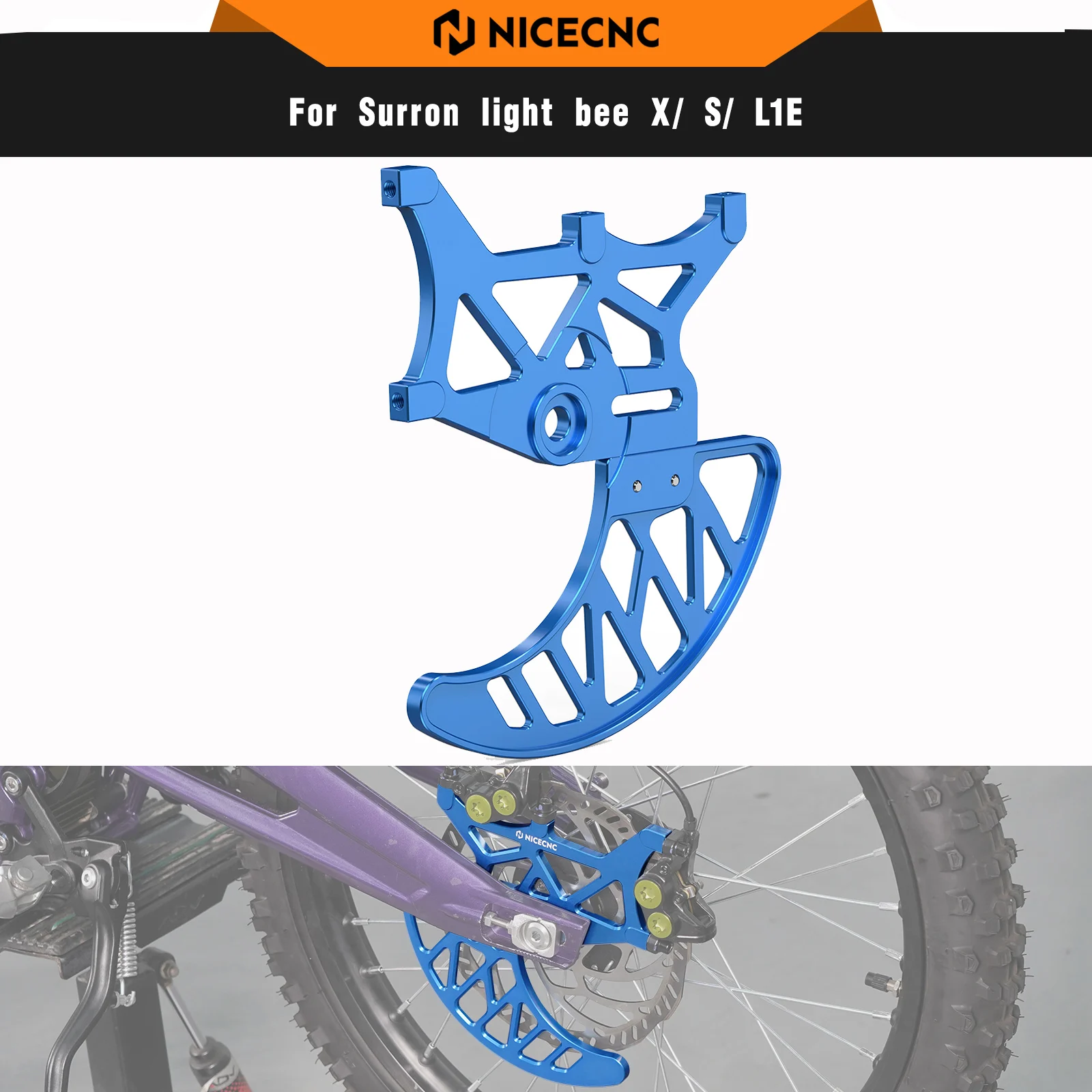 NICECNC Rear Brake Disc Guard Sprocket Caliper Protector For Surron light bee X light bee S L1E Segway X160 Segway X260 Sur-ron