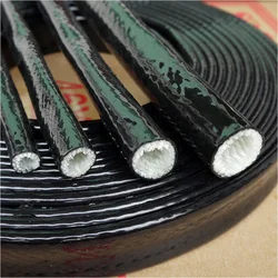 High Temperature Resistant Fiberglass Tube Silicone Resin Coated Glass Fiber Braided Fireproof Sleeve Fire Retardant Casing Pipe