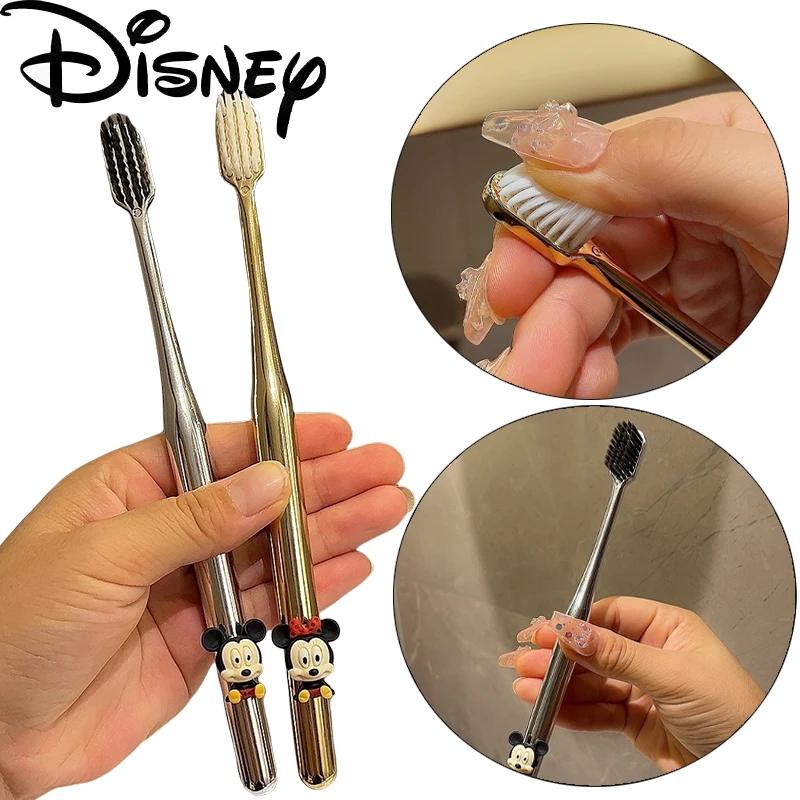 Disney Mickey Luxury Soft Toothbrush Men Women Adult Tooth Brush Silver Dental Brushes Elegance Gentle Toothbrush Drop Shipping