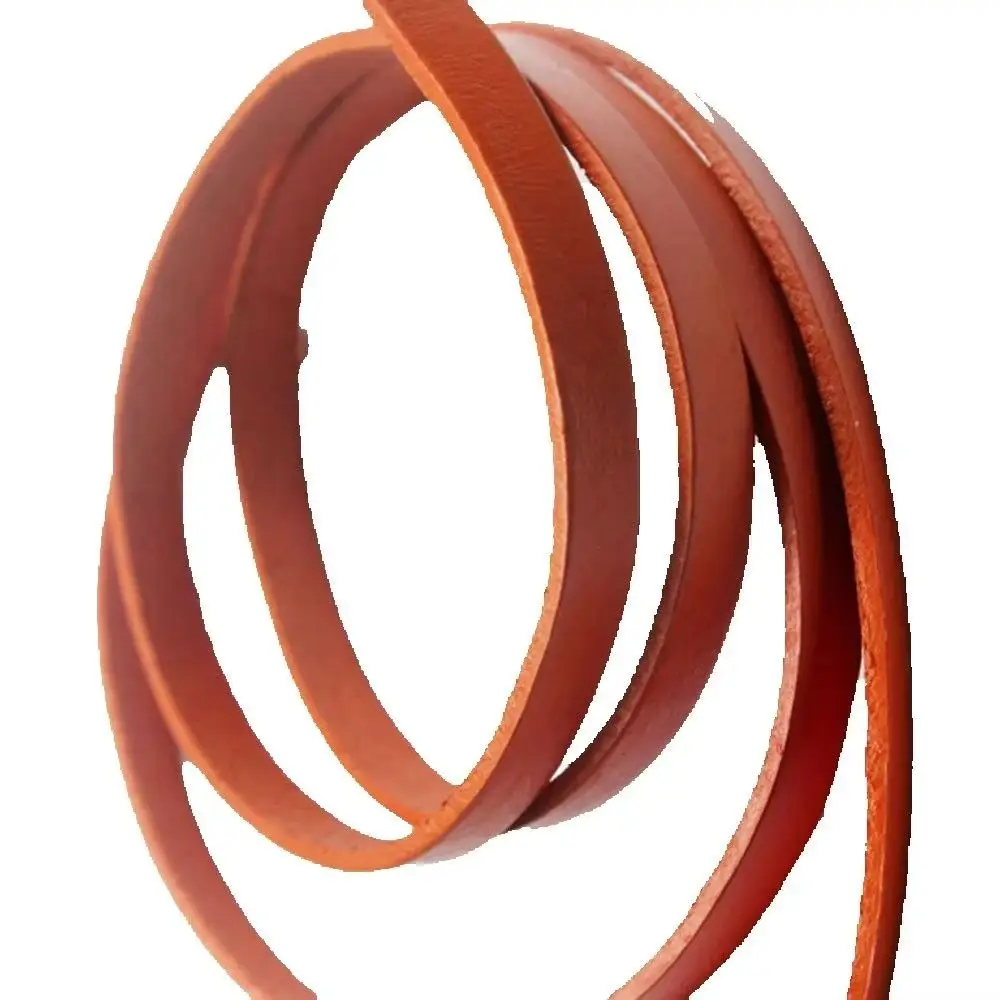 

Aaazee 1 Yard 8mmx2mm Flat Cord Orange Coated Hide Real Cow Leather, 8mm Wide Genuine Strip For DIY Bracelet Necklace Jewelry
