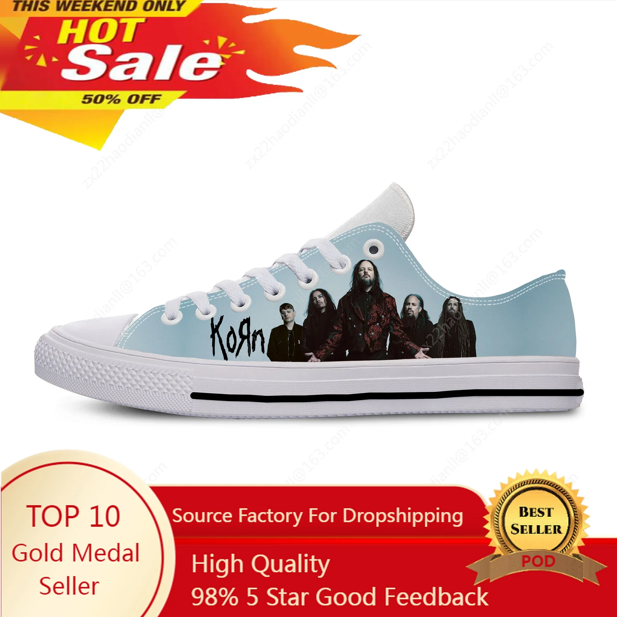 

Korn Rock Band Low Top Sneakers Mens Womens Teenager Casual Shoes Canvas Running Shoes 3D Printed Breathable Lightweight shoe