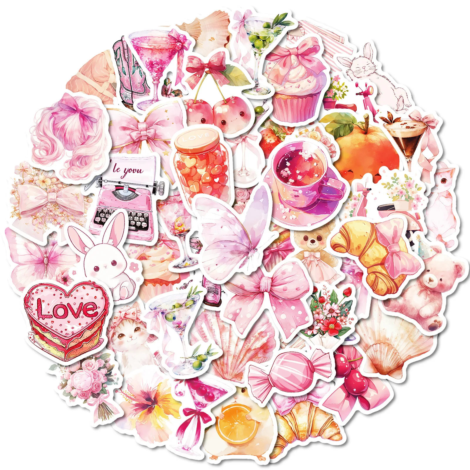 

Модные наклейки с бантом, розовые наклейки, канцелярские наклейки для украшения школы