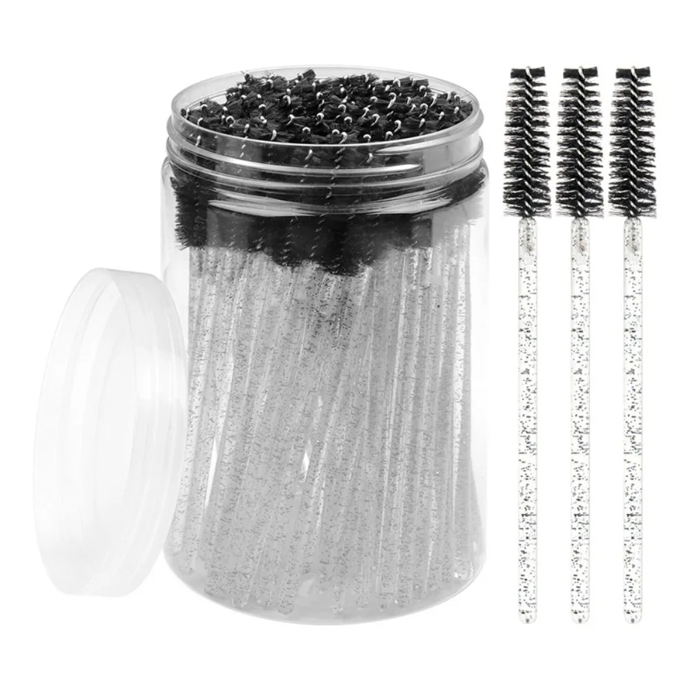 50 Stuks Wegwerp Wimper Extension Borstels Wenkbrauw Wimper Borstel Spoolies Mascara Wands Met Container Case Beauty Makeup Tools