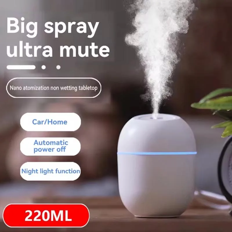 

Air Humidifier Led Ambient Light Spray Humidifier Aromatherapy Essential Oil Diffuser USB Rechargeable Mini Air Purifier For Car