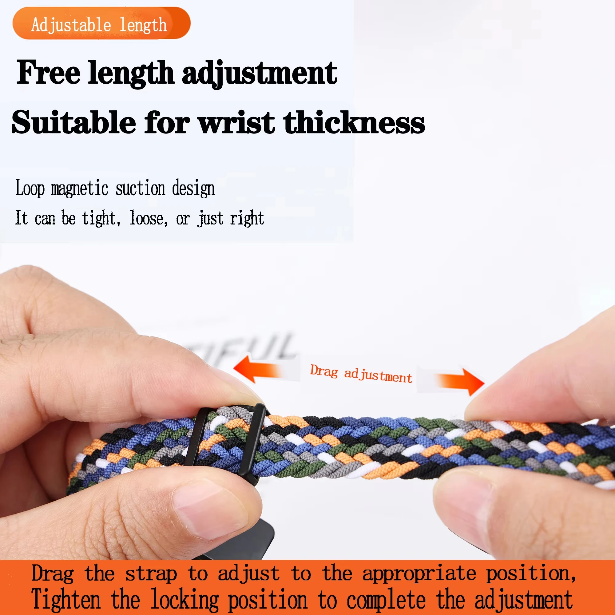 18MM Bracelet Pour Garmin Venu 2S Vivoactive 3S 4S / Vivomove 3S Magnetic Elastic Loop Nylon Montre Intelligente Bande accessory