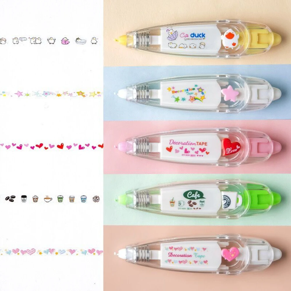 1 pc Kawaii สัตว์ Mechanical ตกแต่งเทปแก้ไข Corrector ไดอารี่ Diy Journal Art Supplies ของขวัญอุปกรณ์เสริมโรงเรียน