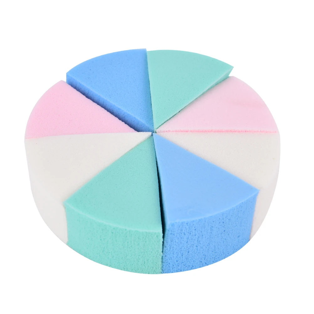 Makeup Sponge 8pcs Triangle Shaped  Candy Color Soft Magic Face Cleaning Cosmetic Puff Cleansing Wash Face Makeup Esponja