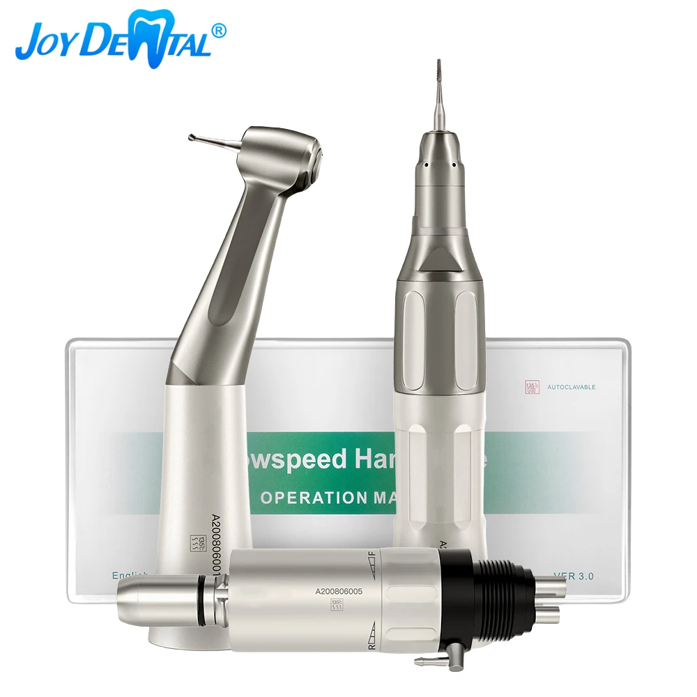 

Dental Low Speed Handpiece Set Contra Angle/Straight Handpiece 4/2 Holes Air Turbine Motor External Water Spray Dentist Tools