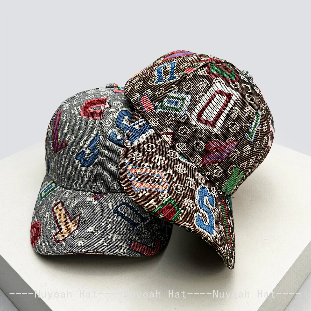 New Men Women Hardtop Retro Irregular Letters Baseball Hats Sunshade Personal Versatile Outdoor Peaked Caps Niche Fashion Casual