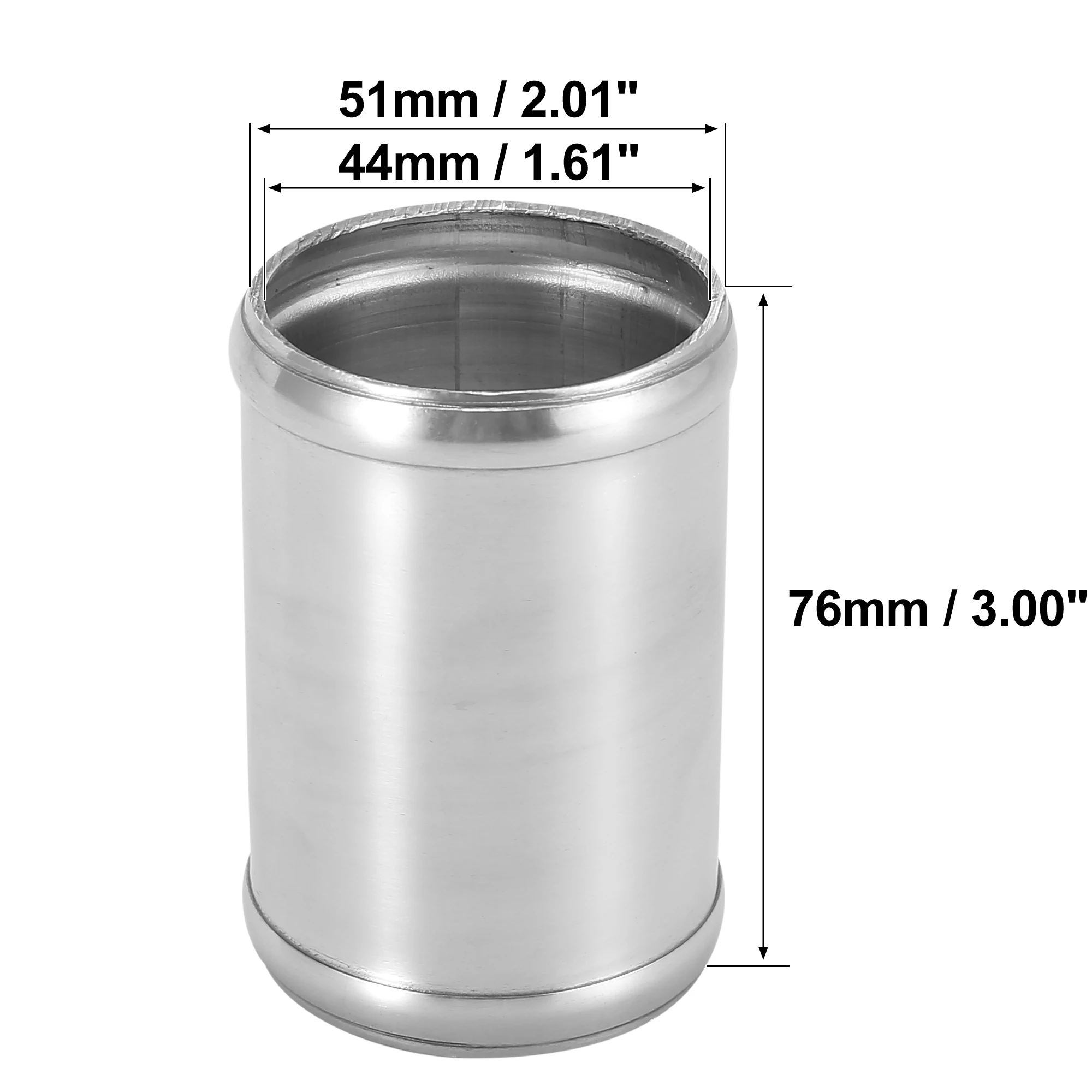 X Autohaux Universal-Schlauchverbindungsrohr-Set aus Aluminiumlegierung mit 2 Klemmen, Außendurchmesser 16–89 mm, Länge 3 Zoll, 76 mm, für Rennwagen-Ladeluftkühler