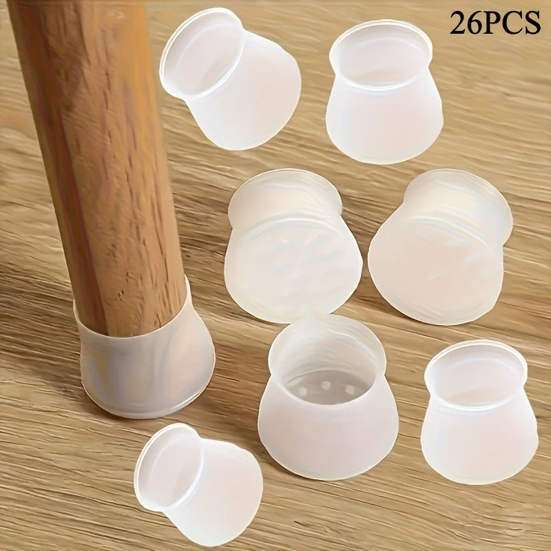 26peices Rubber Silicone Chair Leg Protectors Anti Slip Table Furniture Pad Cushion Cover for Chair Legs