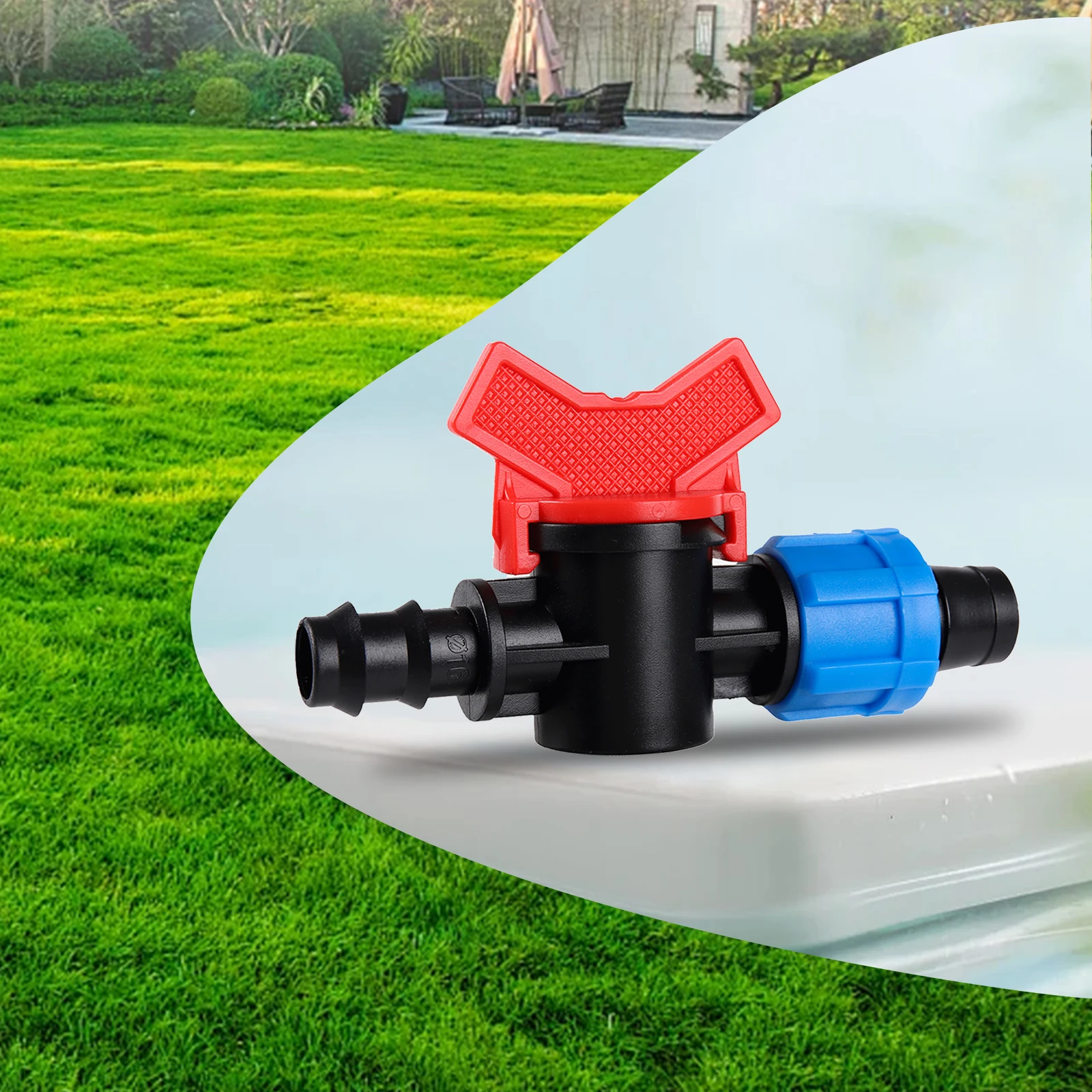 Garden Water Valve Connector 16mm Drip Tape Bypass Valve Drip Irrigation Water Supply Fitting Barb Coupler Joint 1/2