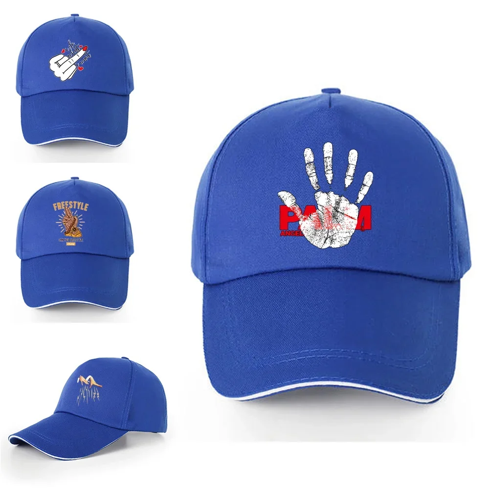 2024 Women Baseball Caps Summer Outdoor Adjustable Sunscreen Visors Hats Hand Print Snapback Hat Men Street Casual Hip Hop Cap