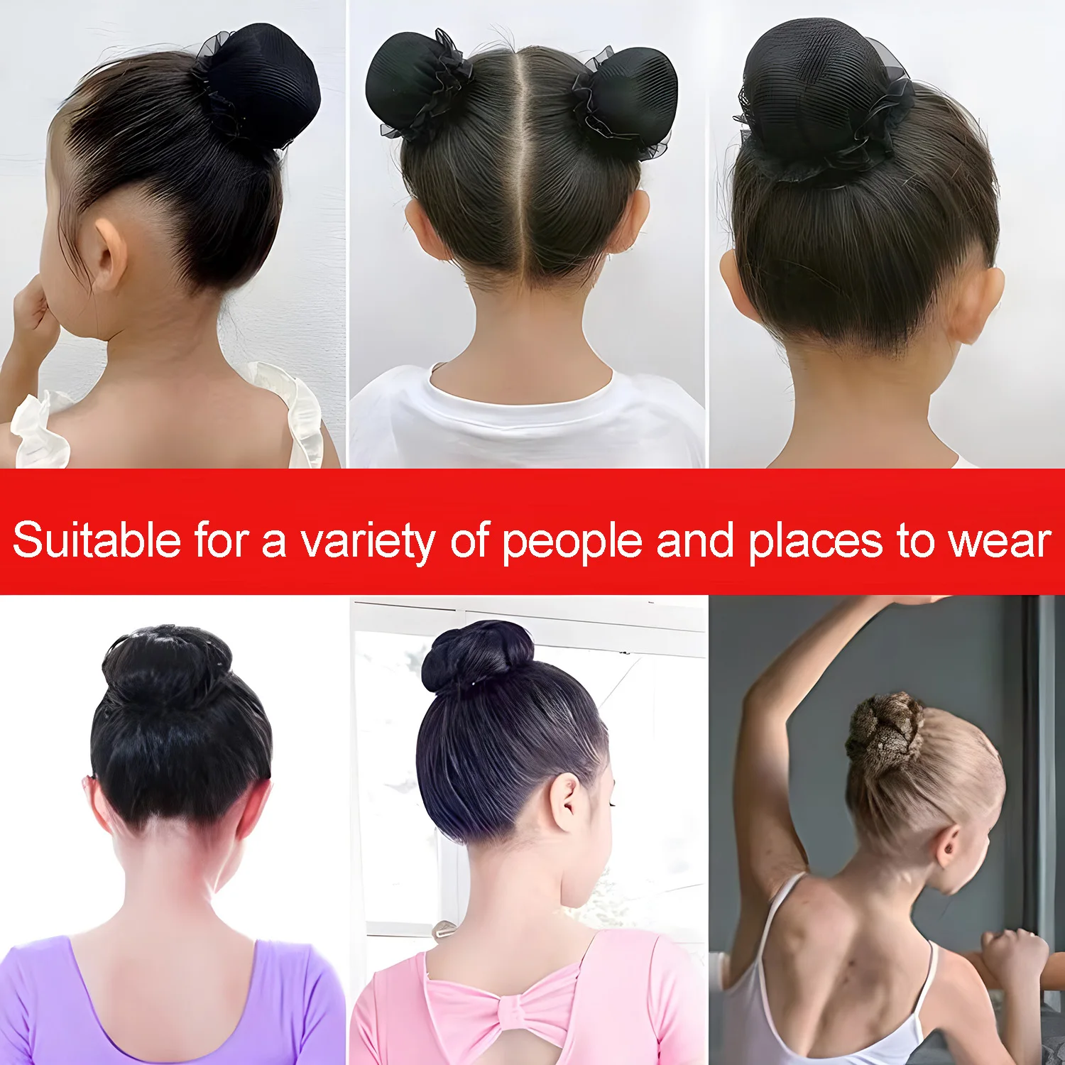 5pcs/bag Chignon Net Hairnet Headwear Ballet Disk Hair Snood Nets For Wigs Invisible Dancing Sporting Hair Net Hair Accessories