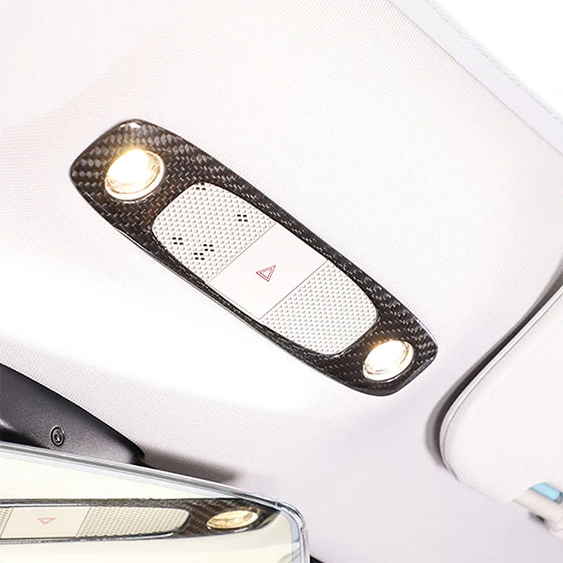 

For Tesla Model 3 For Tesla Model Y 2016-2022 Real Carbon Fiber Car front reading light cover Trim Stickers Car Accessories
