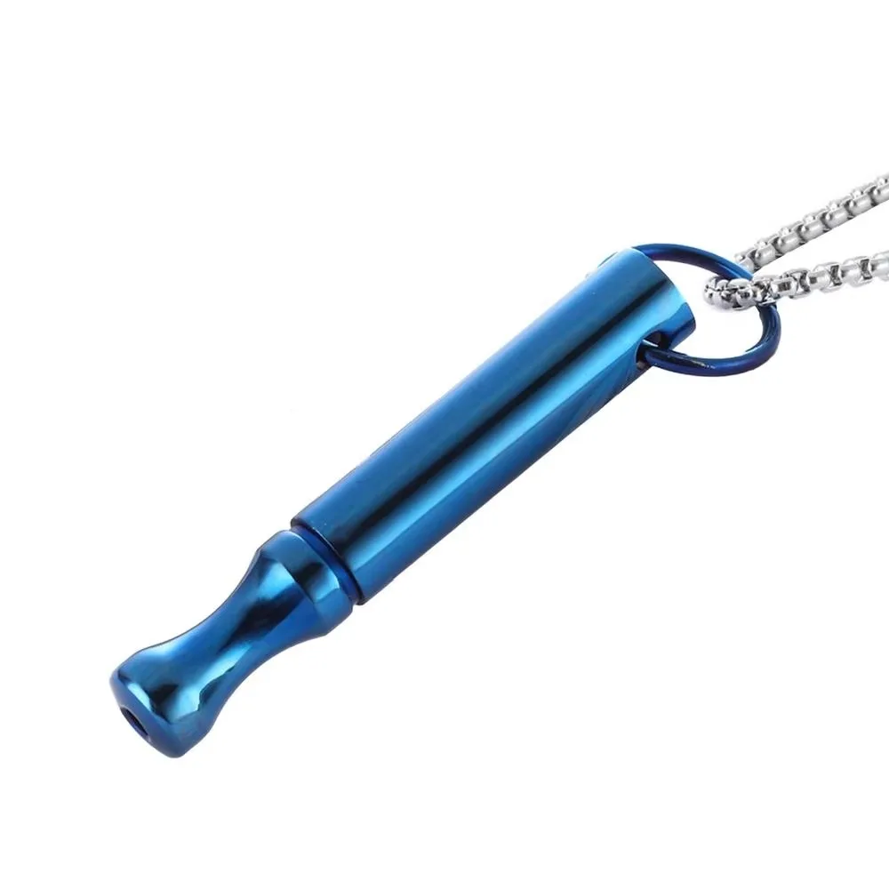 Whistle Mindfulness Breathing Necklace Breathing Resistance Stainless Steel Breathwork Meditation Necklace Auxiliary Ornament