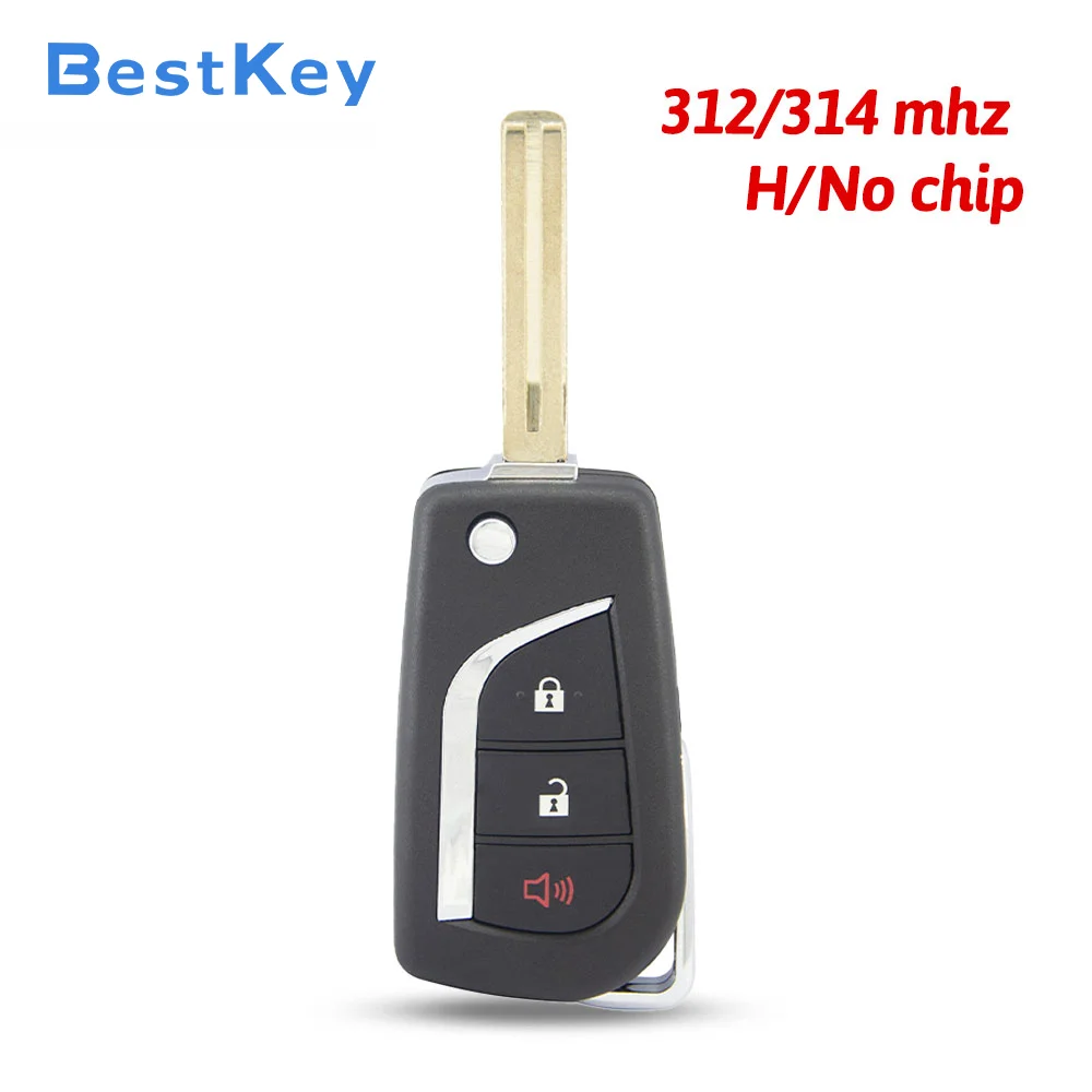 Best Key FCC GQ4-73T PN 89070-0R300 3 Button Flip Remote Key TOY48 Blade 312/314MHz H Chip for Toyota RAV4 2019-2021