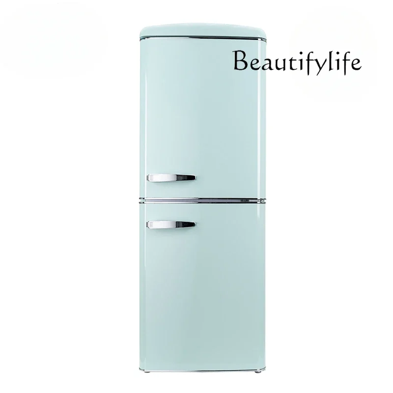 

Electronic temperature control Retro refrigerator air-cooled and frost-free small household double door small apartment