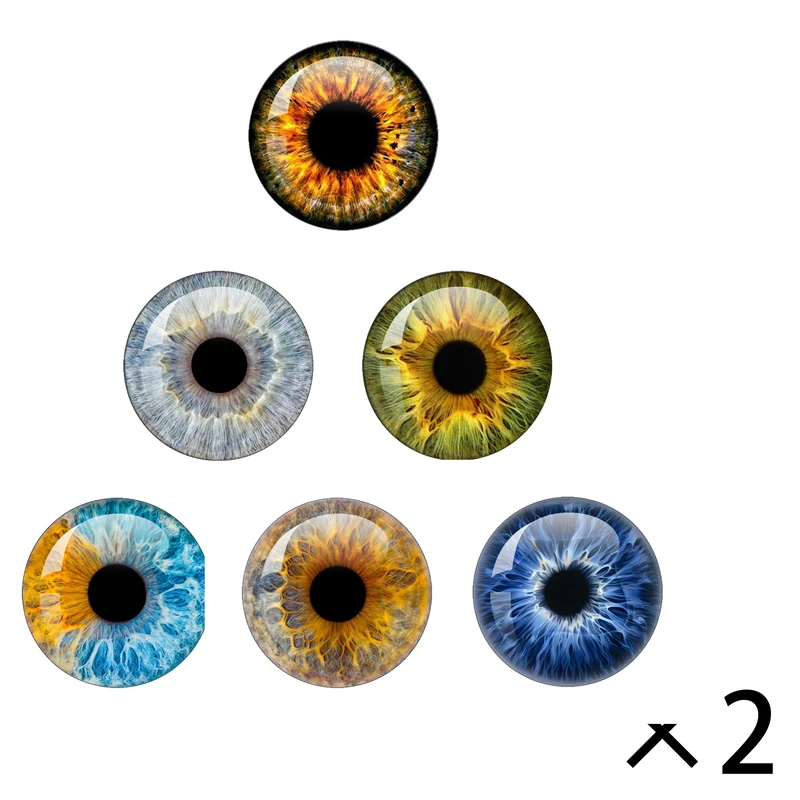Kaboszony ze szklanymi oczami Okrągłe 10MM-40MM Okrągła kopuła Dragon Eye Dragon Cat Eye Zabawki DIY Biżuteria Akcesoria MIX Pupil Eye Cameo