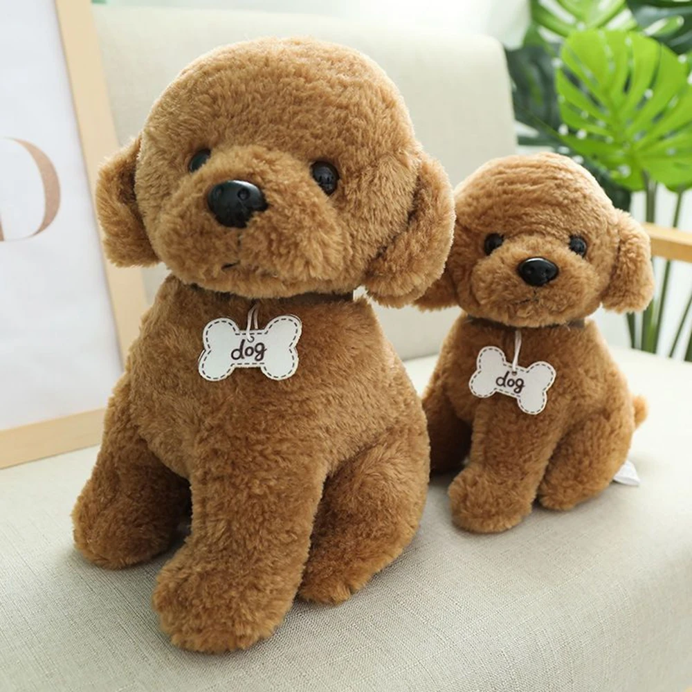 Juguetes de peluche de perro de imitación para niños y novias, muñecas Kawaii delicadas, pequeñas y suaves, dos Ha, regalos de cumpleaños, 22cm