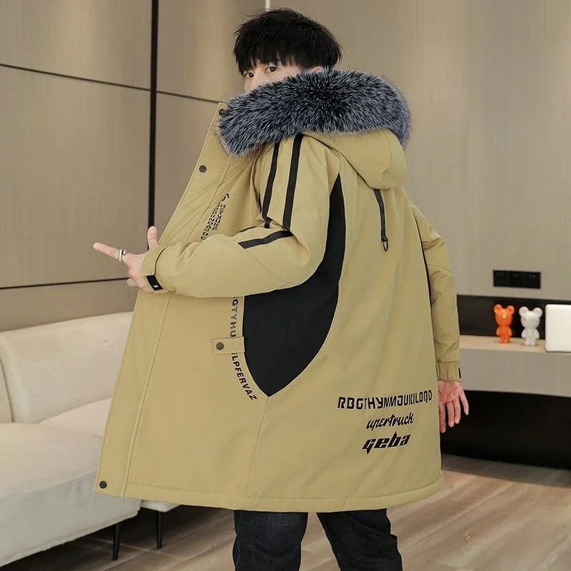 

​Men's Premium Hooded Long Coat Autumn Winter New Heavyweight Fleece Lined Warm Jacket Thickened Thermal Layering Design​