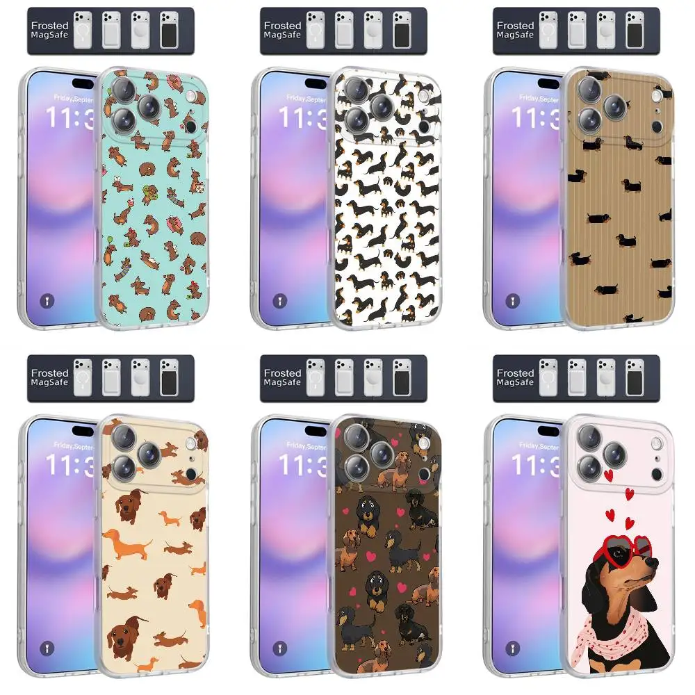 

Dog Dachshund Puppy Phone Case For iPhone 17,16,15,14,13,12,11,Pro,Max,Plus,E,Air,Mini Magnetic Magsafe Frosted Clear