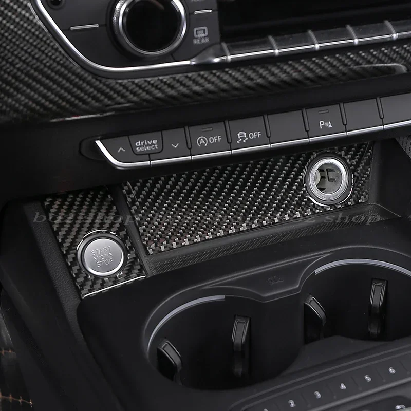 For Audi A4L A5 Modified Carbon Fiber Interior One-click Start Decorative Sticker S4 Central Control Ignition Ring Patch Clean