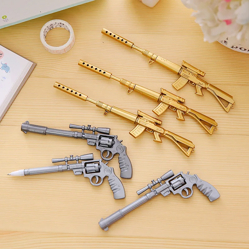 Creative Gold Sniper Gun Grey Gun Shapes Creative Gel Pen Water Pen Sign Pen Student Stationery Manufacturers Glass pen