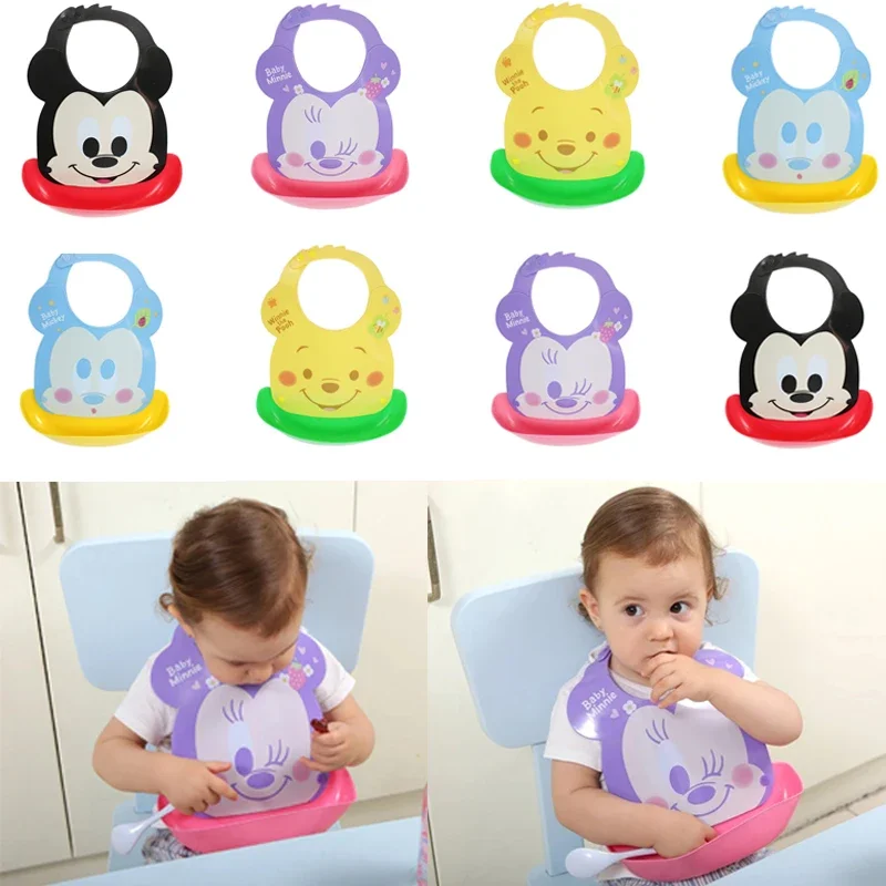 

Mickey Minnie Bib Cartoon Cute Three-dimensional Anti-dirty Waterproof Breathable Children's Baby Bib Saliva Towel Eating Bib