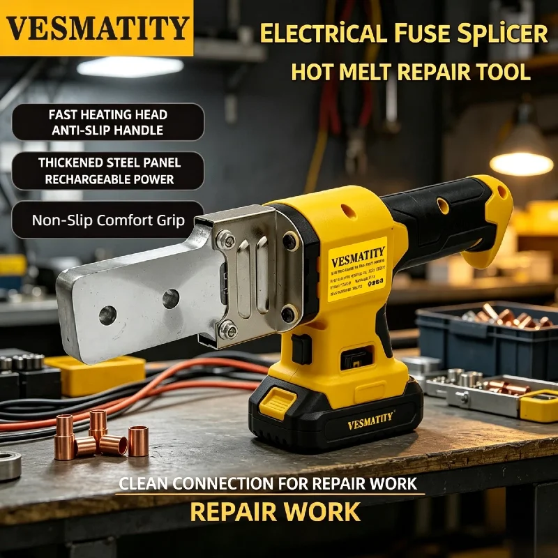 High Performance Hot Melt Welding Machine VESMATITY Cordless PPR PE Pipe Soldering Iron 280W Tool Kit for 20V Battery Digital