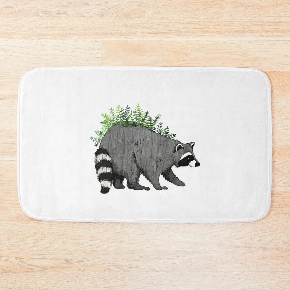 Fern Raccoon Bath Mat Anti-Slip Carpet Non Slip Carpet Hallway Carpet Mat