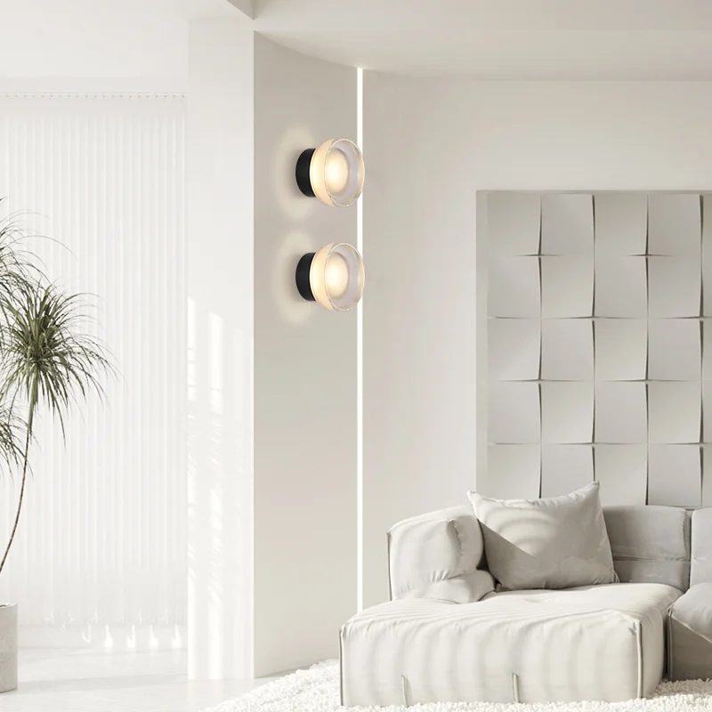 Lámpara de pared LED de cristal, iluminación de lujo Simple, creativa, de diseño español, Fondo de pasillo, porche, dormitorio, mesita de noche,