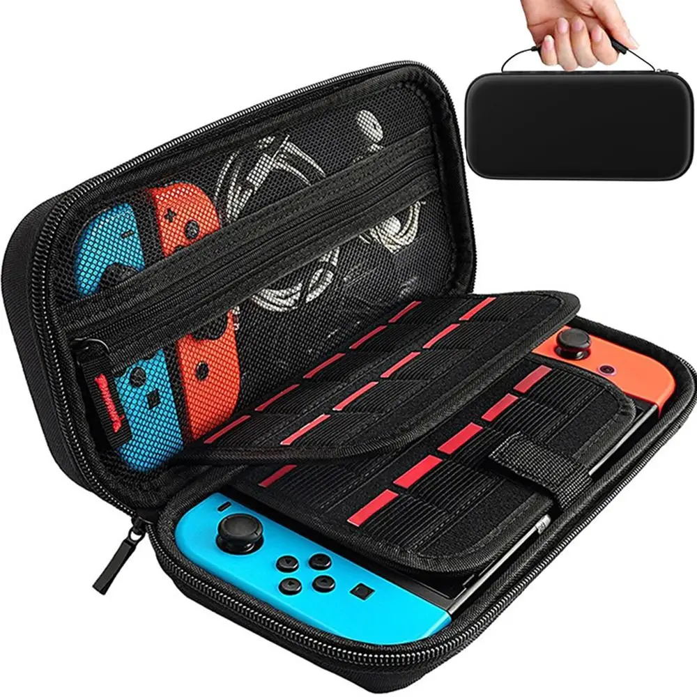 with 20 Games Cartridges Carrying Case EVA Game Console Box for Nintendo Switch Console/Switch OLED/Fit AC Charger Adapter