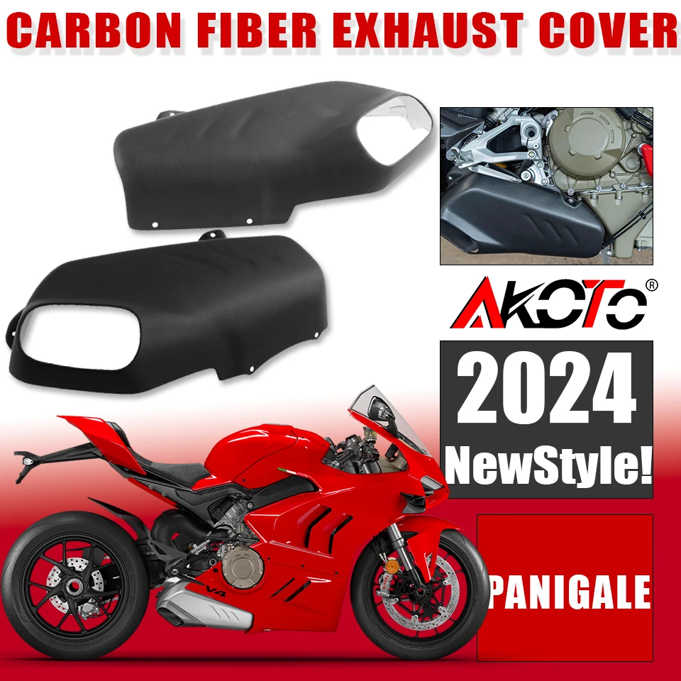 Motorcycles Accessories Carbon Fiber Exhaust Cover For DUCATI Panigale V4 V4S V4R Streetfighter V4/S 2018-2022