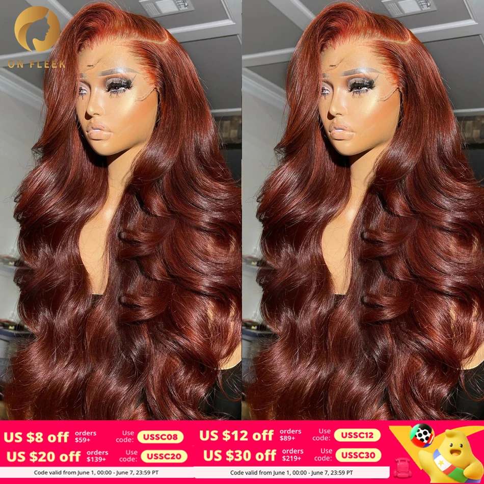 

13x4 Reddish Brown Body Wave Lace Frontal Human Hair Wig 13x6 Hd Lace Frontal Wigs Glueless Human Hair Wig Brazilian Pre Plucked