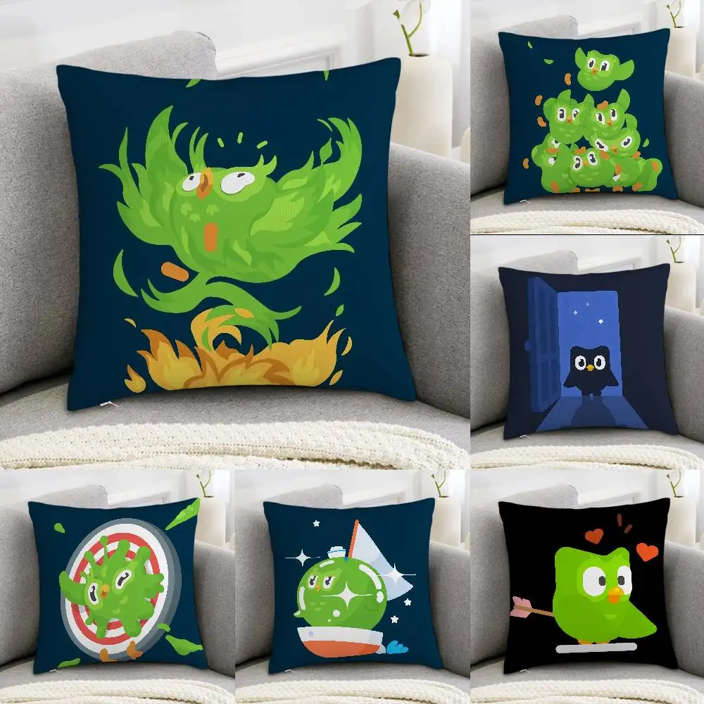 

Милая мультяшная наволочка Duolingos, декоративная домашняя наволочка с двусторонним принтом, плюшевые квадратные наволочки, декоративный чехол