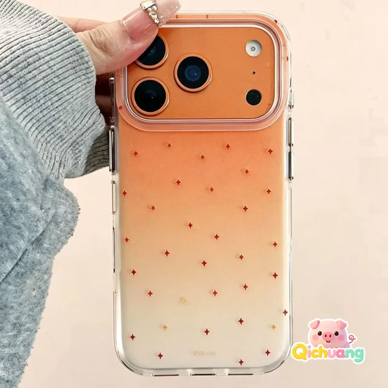 Orange Stars Casing For Samsung Galaxy A37 A36 A26 A35 A25 A34 A24 A33 A23 F23 A32 A22 M22 A31 A30 A21S A20S 5G 4G Cover