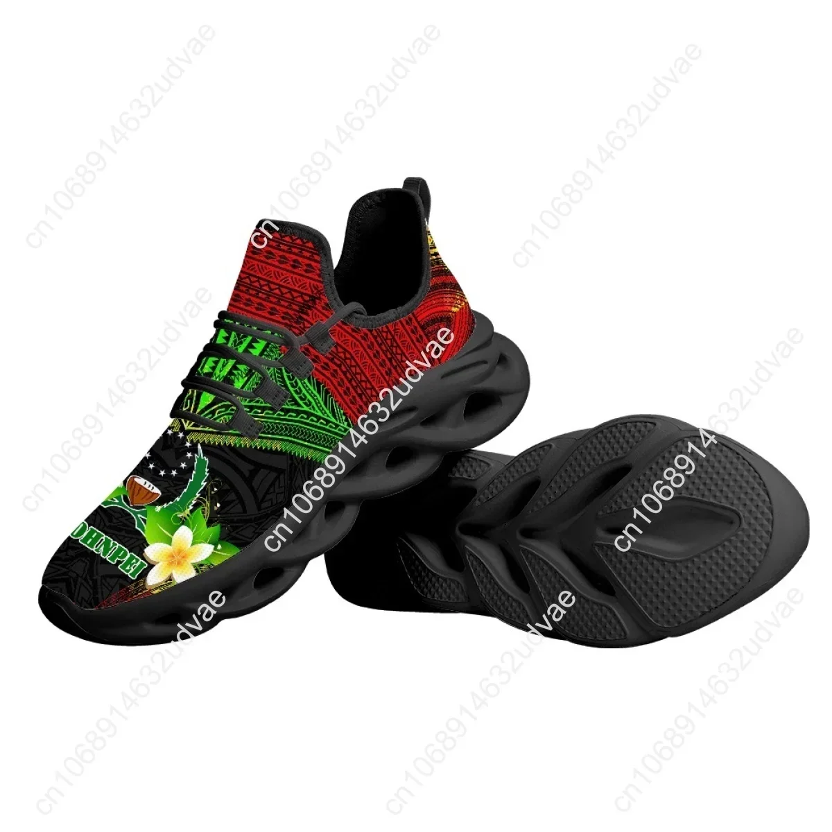 Polynesian Pohnpei Plumeria Design Ladies Cushion Mesh Shoes Summer Breathable Air Running Sneakers Casual Tennis view 5