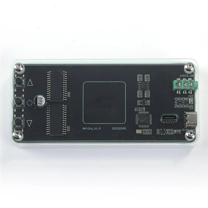 RTENTE-Type-C Power Music Spectrum LED Pickup Rhythm Analyzer Audio+ Microphone Dual Input Audio Level Indicator