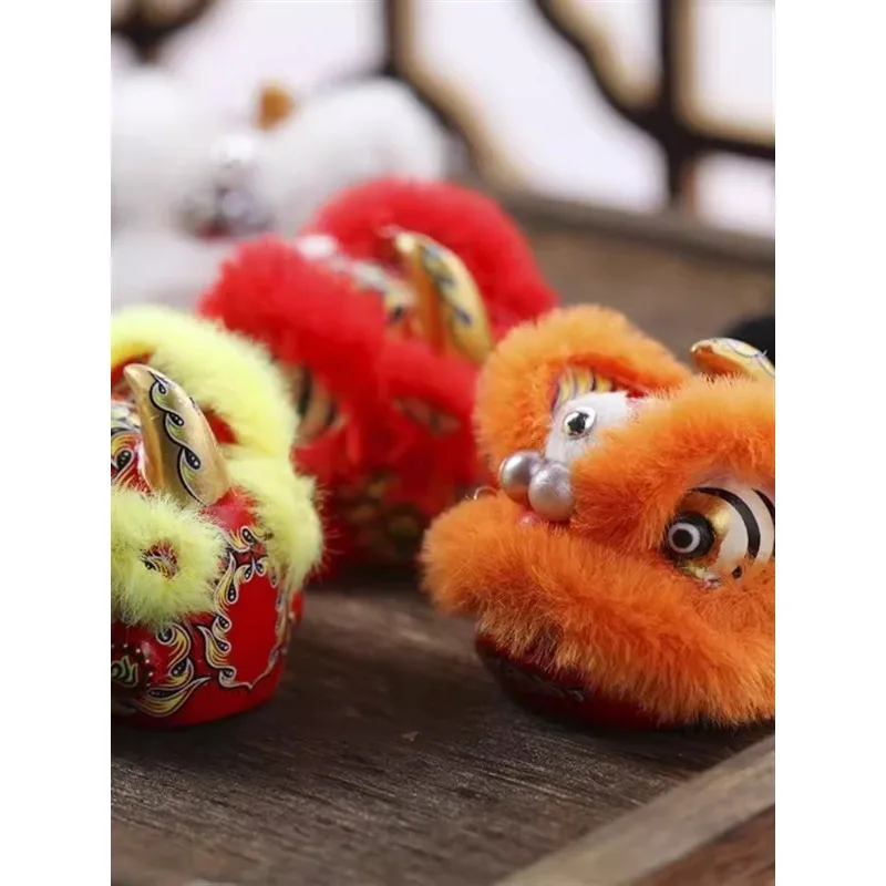 Mini Lion Awakening Ornament Decoration Creative Wealth Attracting Auspicious Car Lion Head Dance Lion Ornament