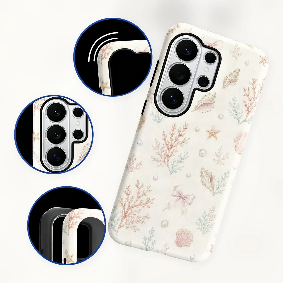 Watercolor Seashells 2-in-1 Dual-Layer Phone Case for Samsung Galaxy S26 S25 S24 Plus Ultra FE S20 FE A56 A17 A16 A15 - view 3