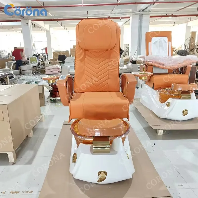 Professional Electric Pipeless No Plumbing Foot Rest Spa Pedicure Chair with Glass Bowl for Nail Salon