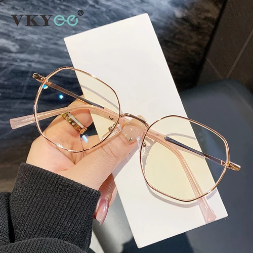 Imagen 2 del producto VICKY, nueva moda Simple, diseño poligonal geométrico, gafas de lectura antiluz azul para mujer, prescripción personalizable 8219