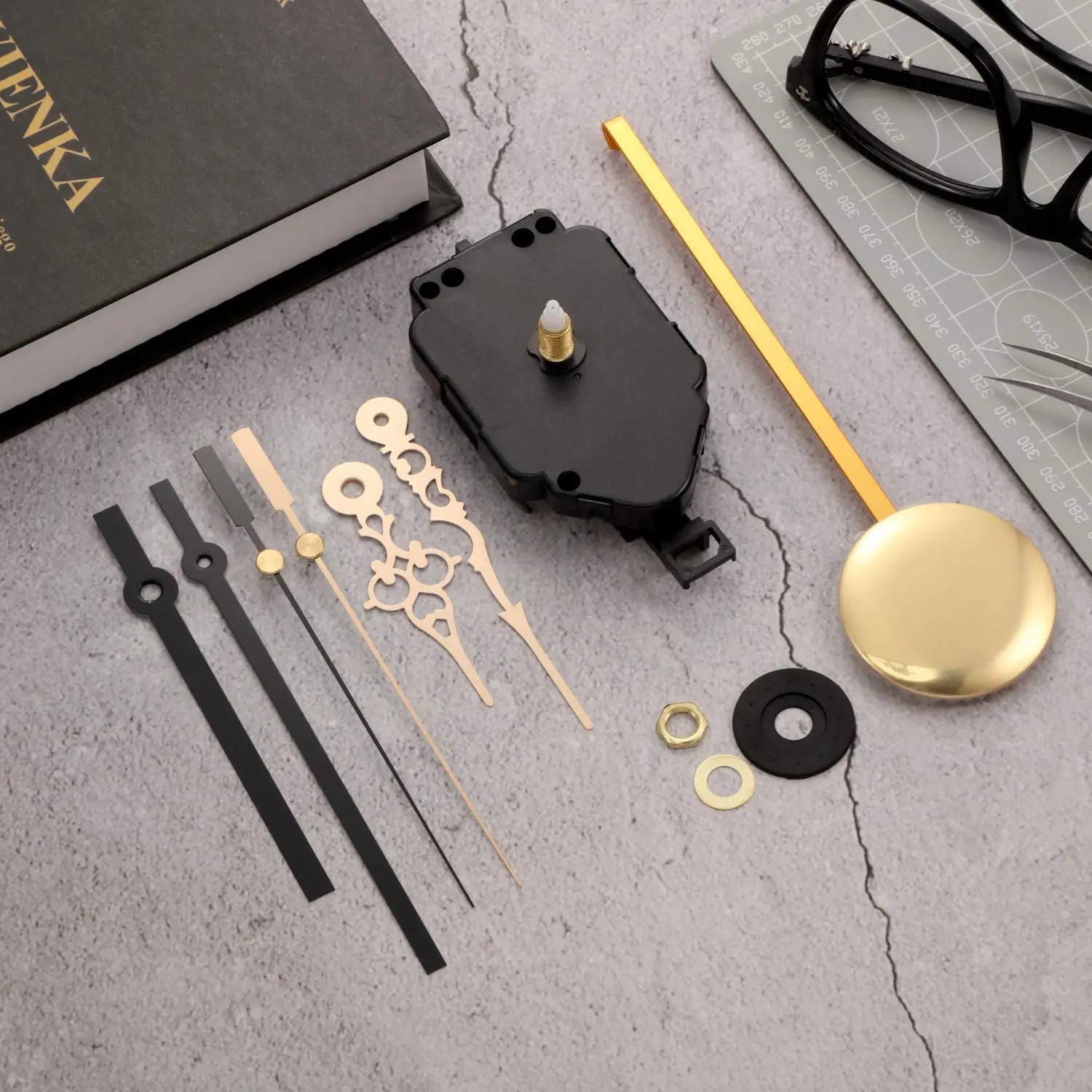 Quartz Pendulum Clock Movement DIY Movement Kit with 2 Pairs Hands Pendulum,DIY Mechanism Pendulum Movements Replace