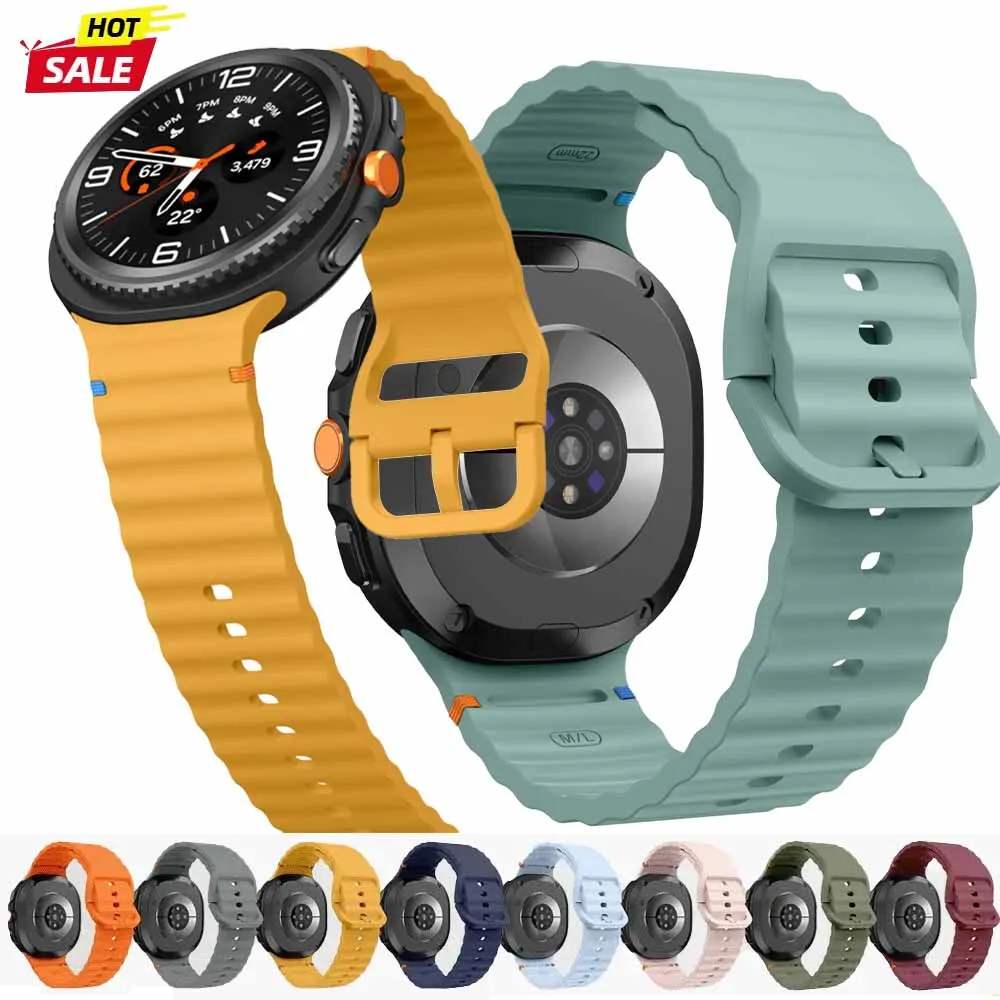 Original Silicone Strap for Samsung Galaxy Watch 8 9 40/44mm Breathable Wristband for Galaxy Watch 8 Classic 46mm Sports Correa