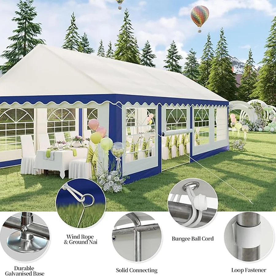 #16x 32 FT 20x40 FT Wedding Rental Galvanized Steel Pipe Marquee White Big Party Tents for Events Outdoor